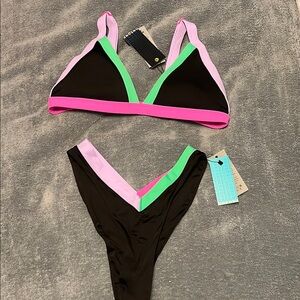 Oneone Colorblock Triangle Bikini Set